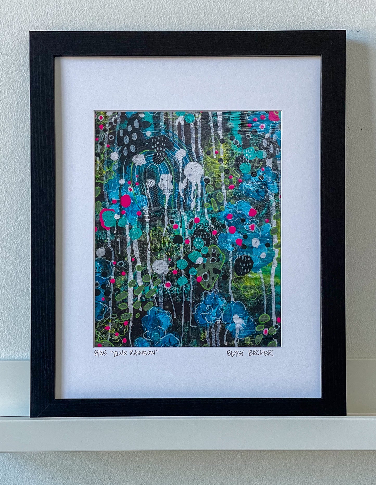 Framed 10" x 8" Print: Blue Rainbow
